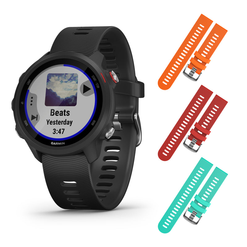 Garmin Forerunner 245 GPS Running Smartwatch with Included Wearable4U 3 Straps