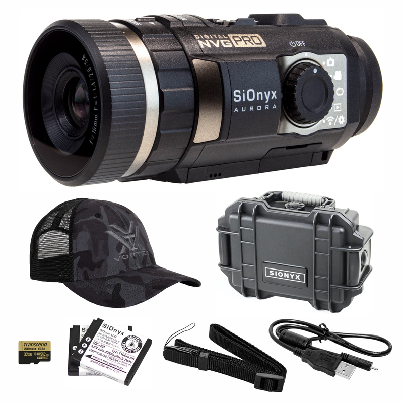 SiOnyx Aurora Pro Full-Color Digital Night Vision Camera with Hard Case and Hat Bundle