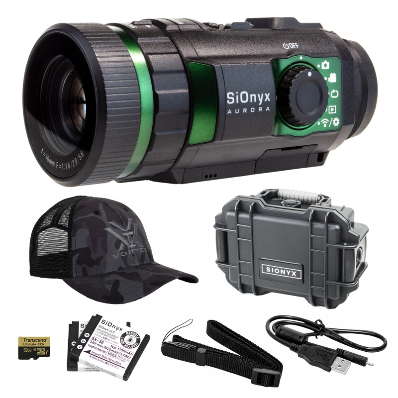 SIONYX Aurora Night Vision Camera with Hard Case and Hat Bundle
