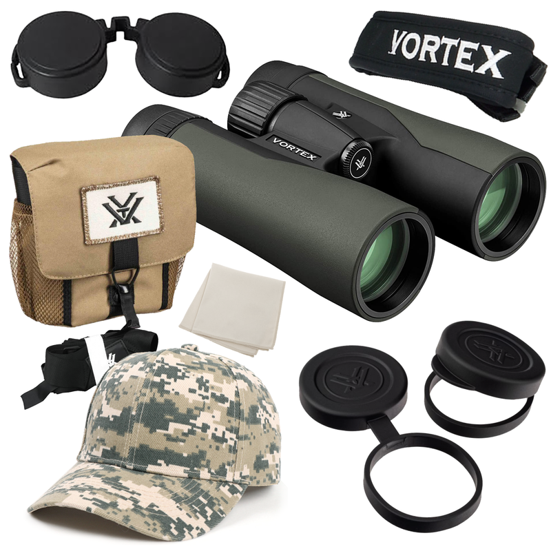 Vortex Optics Crossfire HD 10x50 Green Binocular with Free Hat Bundle