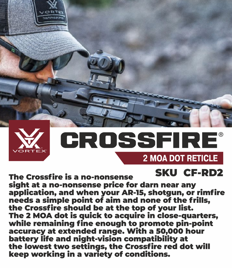 Vortex Optics Crossfire Red Dot Sight (CF-RD2) with Included Bundle
