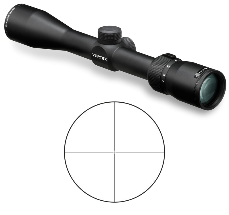 Vortex Optics Diamondback 2-7x35 Rimfire Riflescope V-Plex (MOA) Reticle, 1inch with Rings