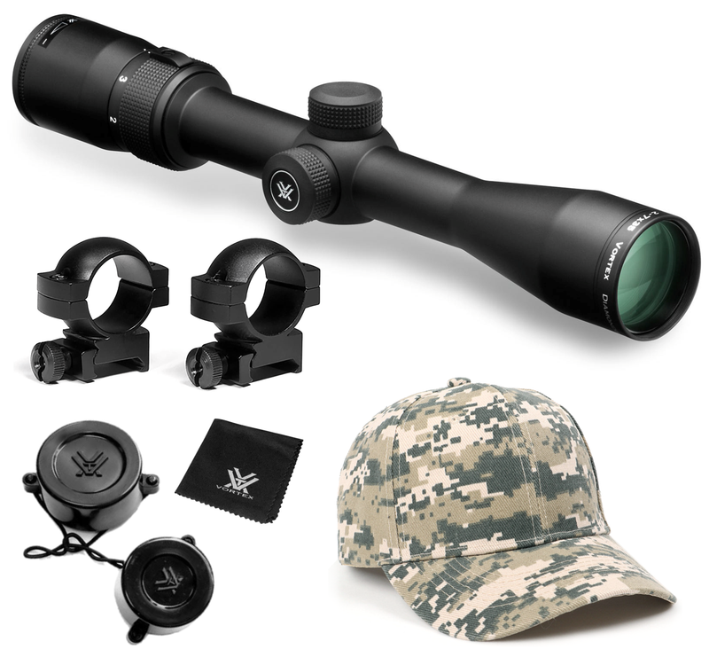 Vortex Optics Diamondback 2-7x35 Rimfire Riflescope V-Plex (MOA) Reticle, 1inch with Rings