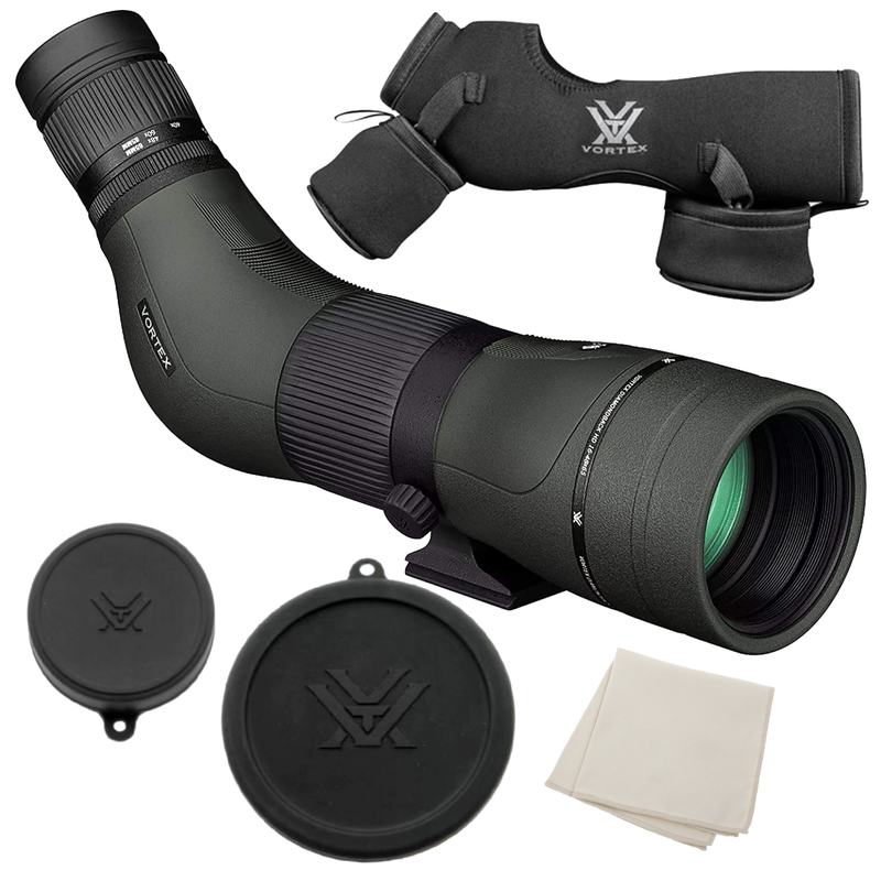 Vortex Optics Diamondback HD Spotting Scope 16-48x65 Angled with Free TriPod and Hat Bundle