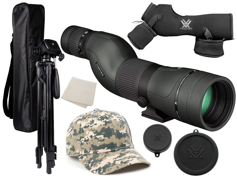 Vortex Optics Diamondback HD Spotting Scope 16-48x65 Straight with Free TriPod and Hat Bundle