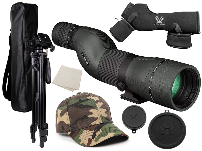Vortex Optics Diamondback HD Spotting Scope 16-48x65 Straight with Free TriPod and Hat Bundle