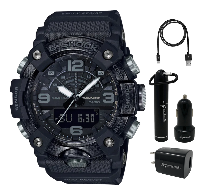 Casio G-Shock Master of G Mudmaster Men's Watch with Wearable4U Power Pack Bundle