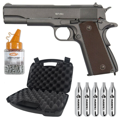 Gletcher CLT 1911 .177 Cal CO2 Blowback Full Metal BB Air Pistol with Included Bundle