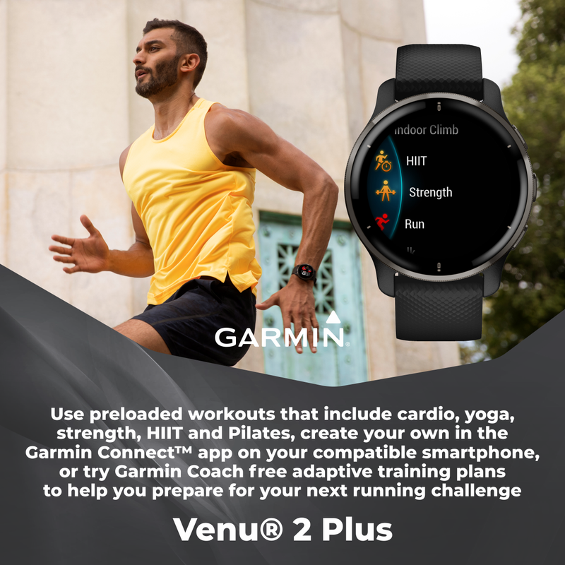 Garmin Venu 2 Plus GPS Multisport Smartwatch with Call and Text, Music, Adv HM+FF