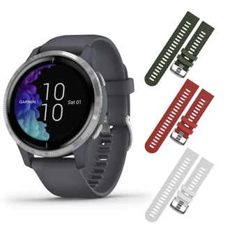 Garmin Venu GPS Smartwatch with AMOLED Display and Included Wearable4U 3 Straps Bundle