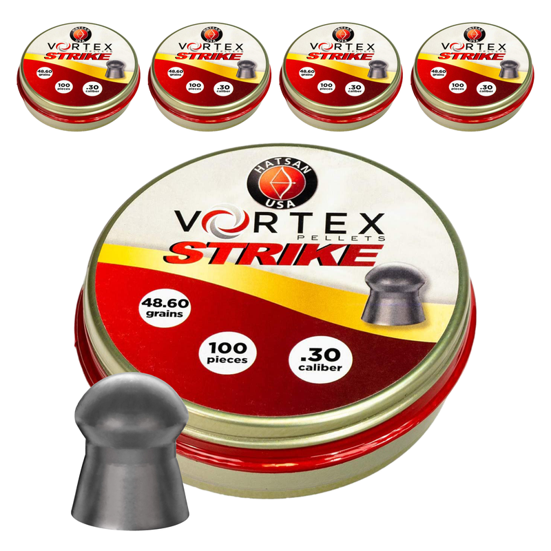 Hatsan Vortex Strike .30 cal Airgun Pellets, 48.6gr, 100ct