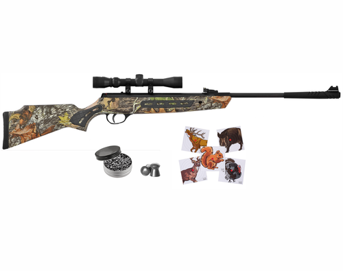 Hatsan Striker Spring Camo Combo Air Rifle with 100x Paper Targets and Lead Pellets Bundle