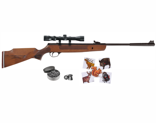 Hatsan Striker Wood Spring Combo Air Rifle with Targets and Lead Pellets Bundle