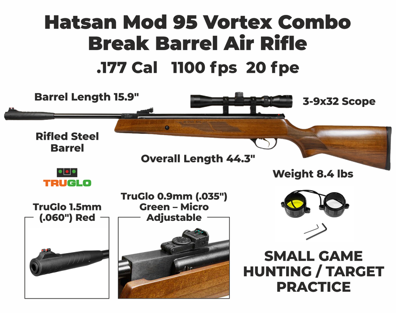 Hatsan Mod 95 Vortex Combo .177 Caliber Break Barrel Air Rifle