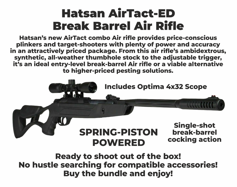 Hatsan AirTact ED Combo Air Rifle with 100x Paper Targets and Lead Pellets Bundle