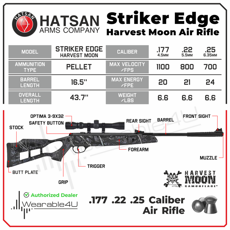 Hatsan Striker Edge Spring Harvest Moon Combo .25 Caliber Air Rifle