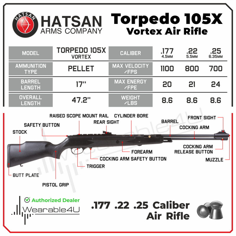Hatsan Torpedo 105X Vortex .22 Caliber Air Rifle