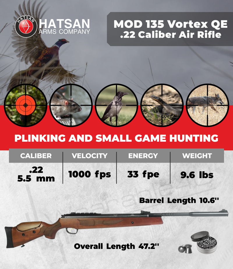 Hatsan MOD 135 Vortex QE QuietEnergy .22 Caliber Air Rifle