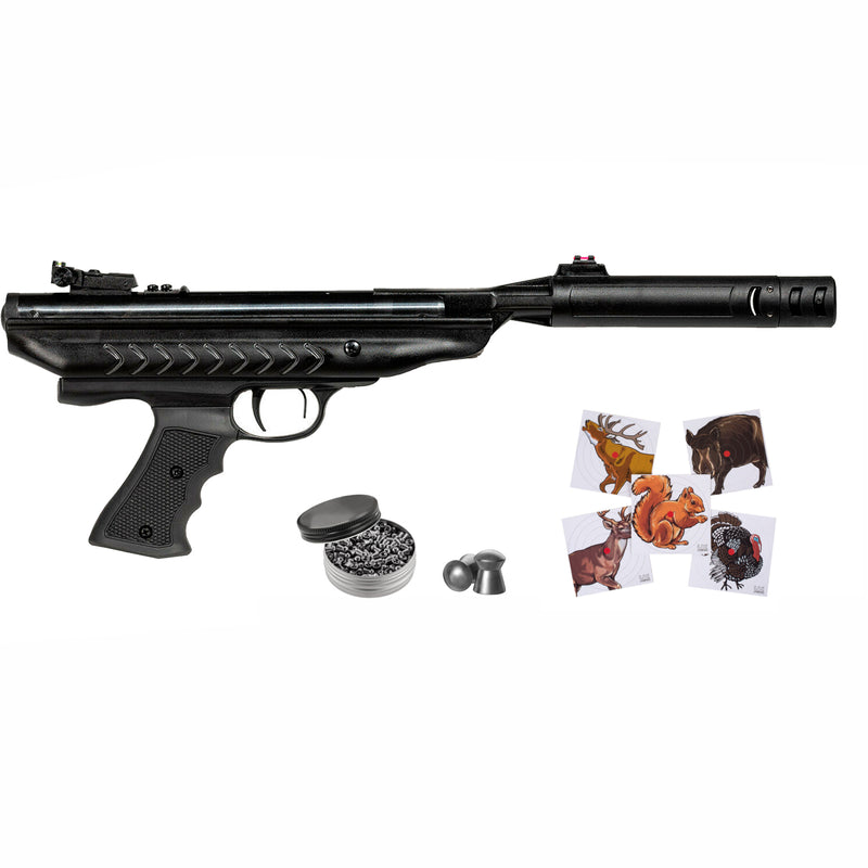 Hatsan MOD 25 SuperCharger QuietEnergy Air Pistol and Targets and Pellets Bundle
