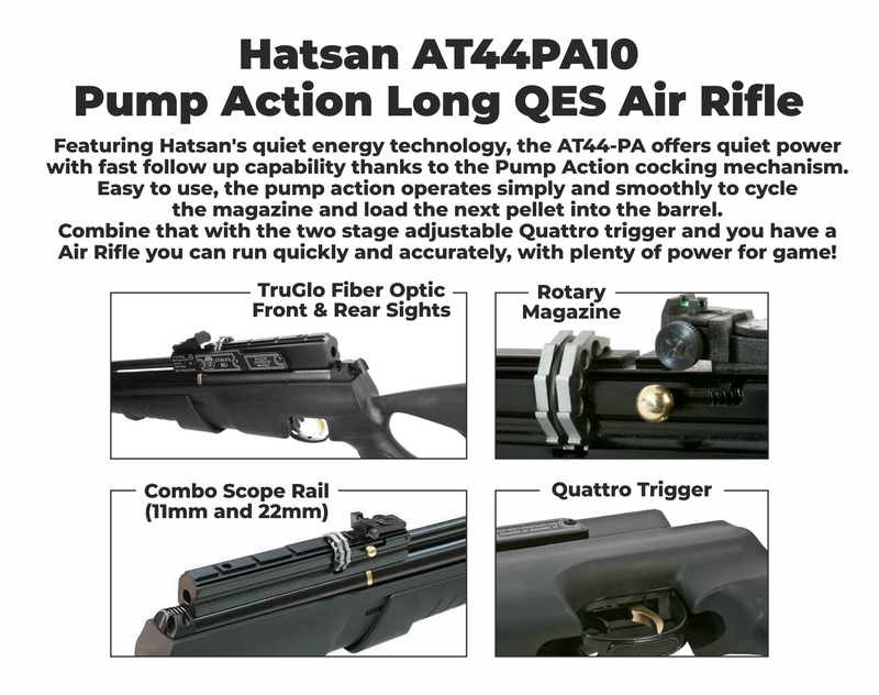 Hatsan AT44PA10 Pump Long QES Air Rifle with Targets and Lead Pellets Bundle
