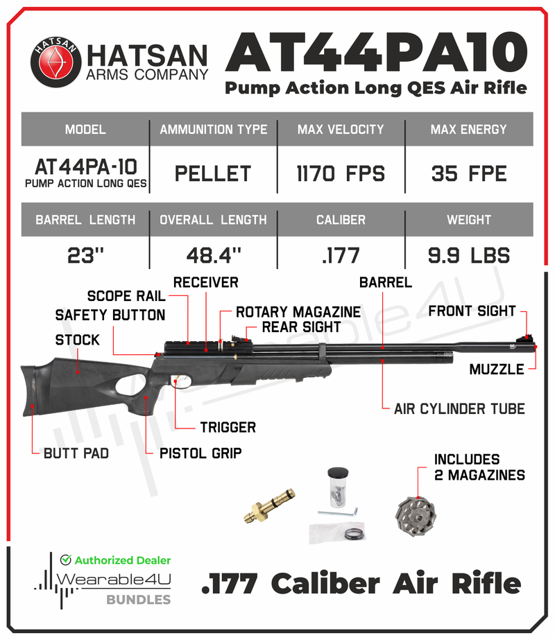Hatsan AT44PA10 Pump Long QES Air Rifle