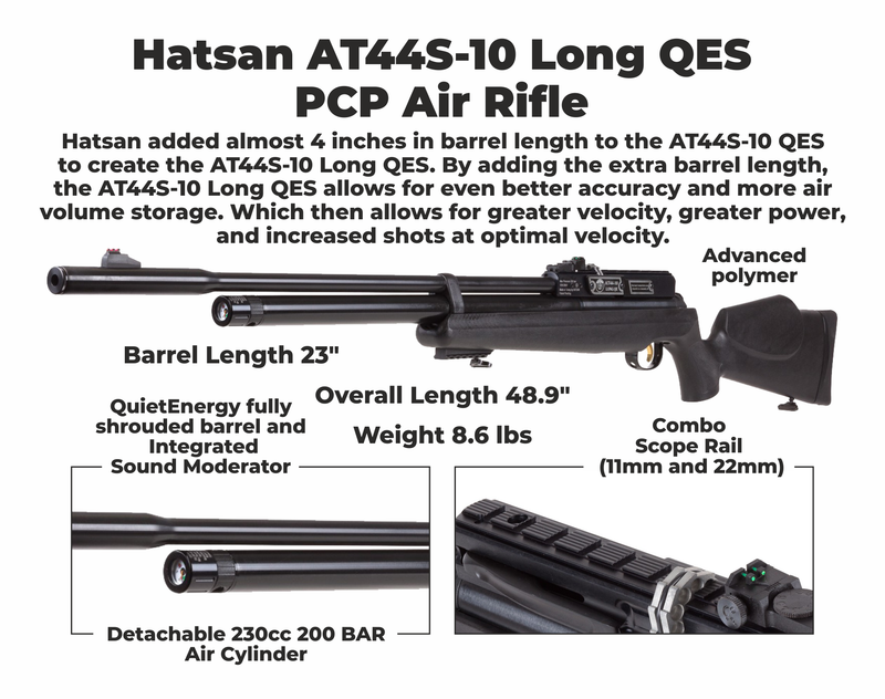 Hatsan AT44S-10 Long QuietEnergy with Open Sights Air Rifle