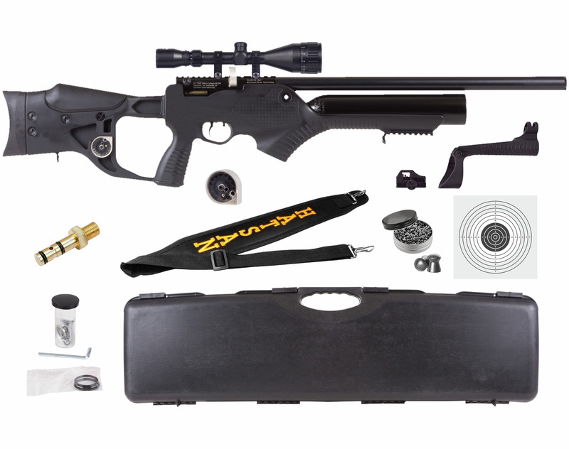 Hatsan Barrage Semi Auto PCP Air Rifle with Wearable4U 100x Paper Targets and Pellets Bundle
