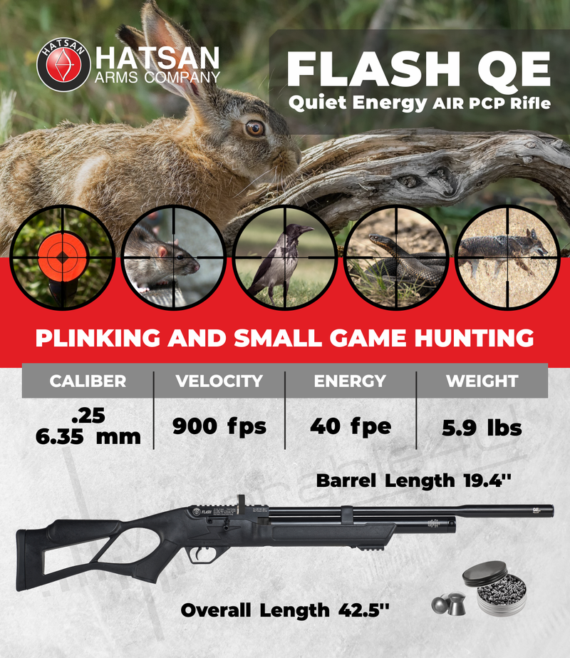 Hatsan Flash QE .25 Cal Pellet Bolt Action Air Rifle