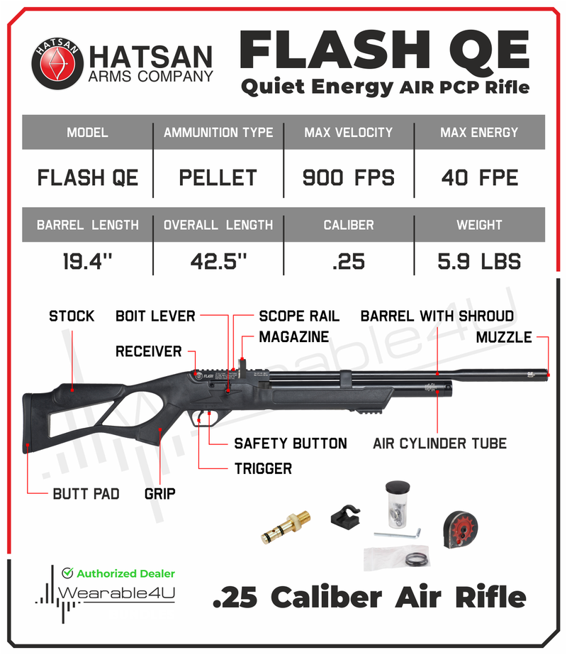 Hatsan Flash QE .25 Cal Pellet Bolt Action Air Rifle