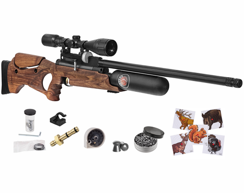 Hatsan NeutronStar PCP Air Rifle with Pack of  Pellets and 100x Paper Targets with Scope and Rings Bundle