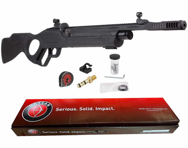 Hatsan Vectis .177 Cal Air Rifle with Pack of 500ct Pellets and 100x Paper Targets Bundle (Black Syn Stock)