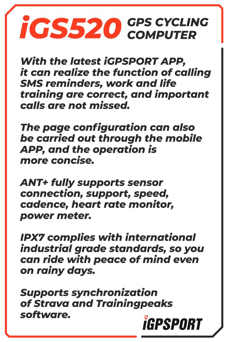 iGPSPORT iGS520 GPS Cycling Computer with Wearable4U Bundle