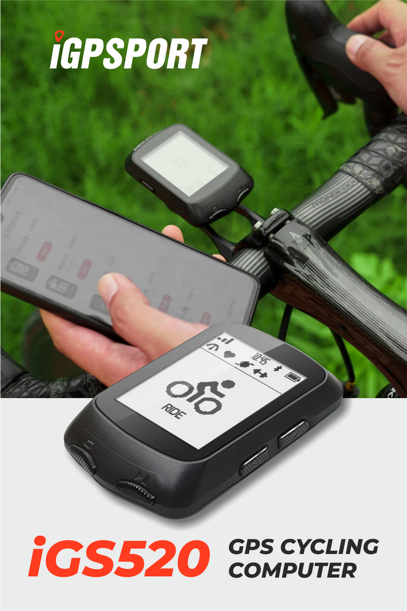 iGPSPORT iGS520 GPS Cycling Computer with HR60 Heart Rate, M80 Mount, SPD70 Speed and CAD70 Cadence Sensors and Wearable4U Bike Multi-Tool Bundle