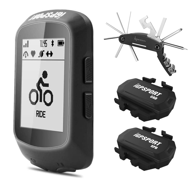 iGPSPORT iGS520 GPS Cycling Computer with Wearable4U Bundle