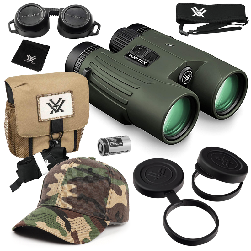 Vortex Optics Fury HD 5000 Roof Prism Laser Rangefinder Binocular (LRF301) with Free Hat Bundle