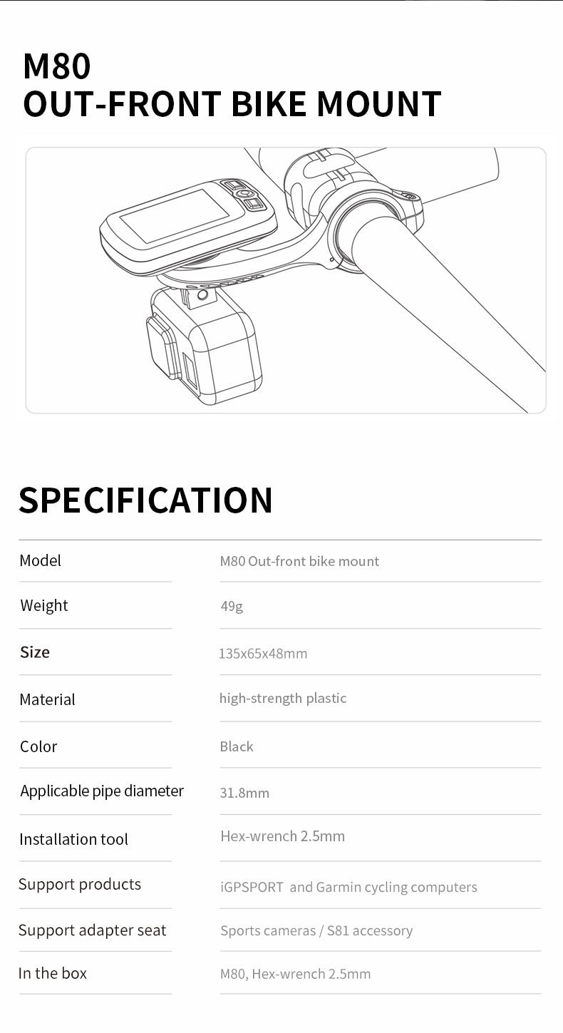 iGPSPORT M80 Out-front Bike Mount