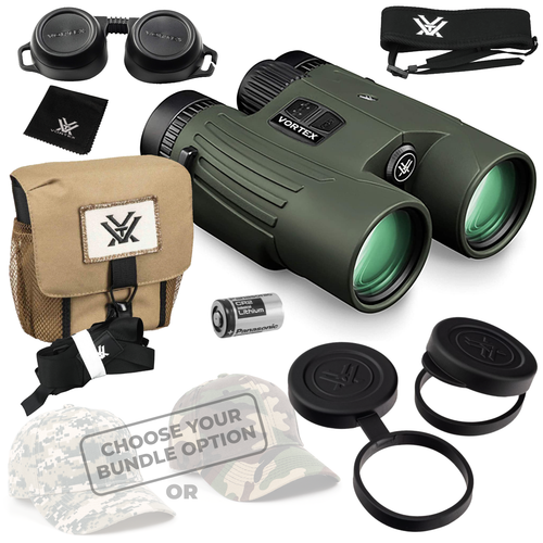 Vortex Optics Fury HD 5000 Roof Prism Laser Rangefinder Binocular (LRF301) with Free Hat Bundle