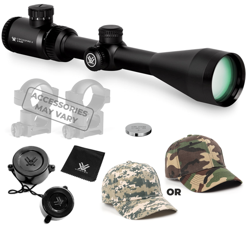 w4u Vortex Optics Crossfire II 3-9x50 SFP Riflescope V-Brite Illuminated MOA, 1in Tube with Wearable4U Bundle