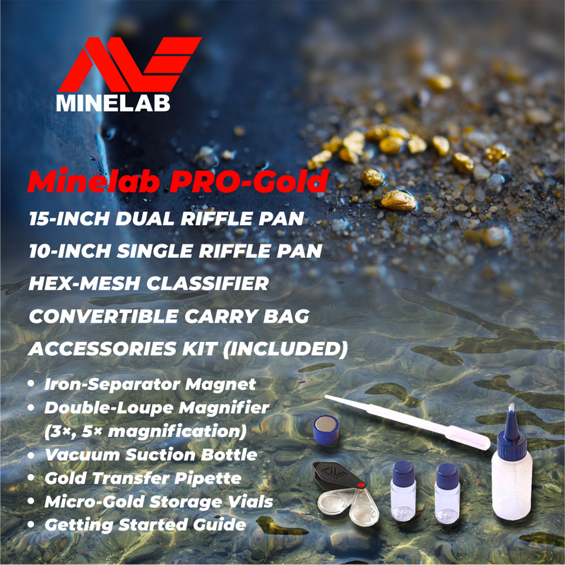 Minelab PRO-Gold Gold Panning Kit 2 Gold Pans, Classifier and More