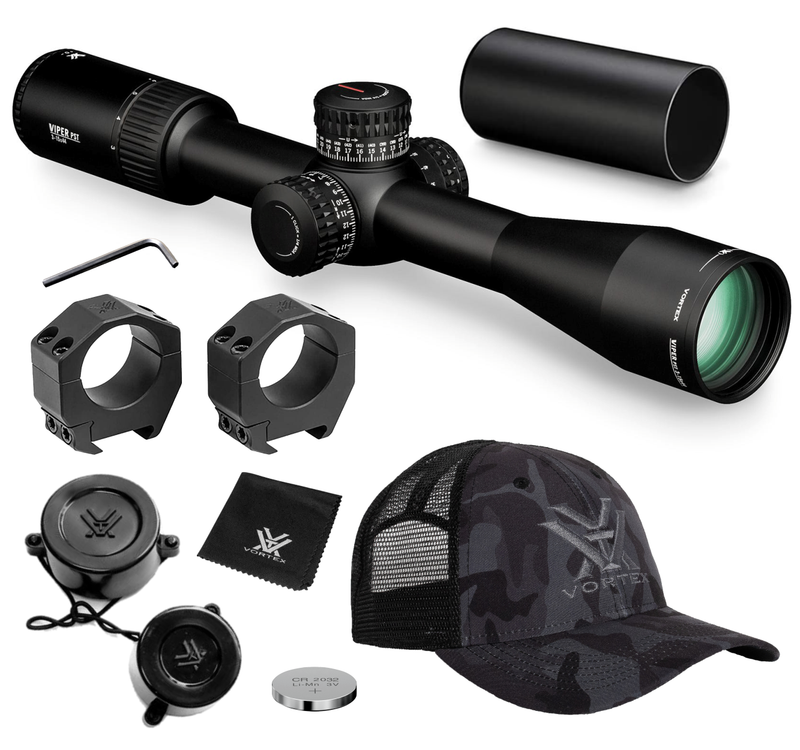 Vortex Optics Viper PST Gen II 3-15x44 FFP Riflescope EBR-7C (MRAD) Reticle, 30 mm Tube with Rings