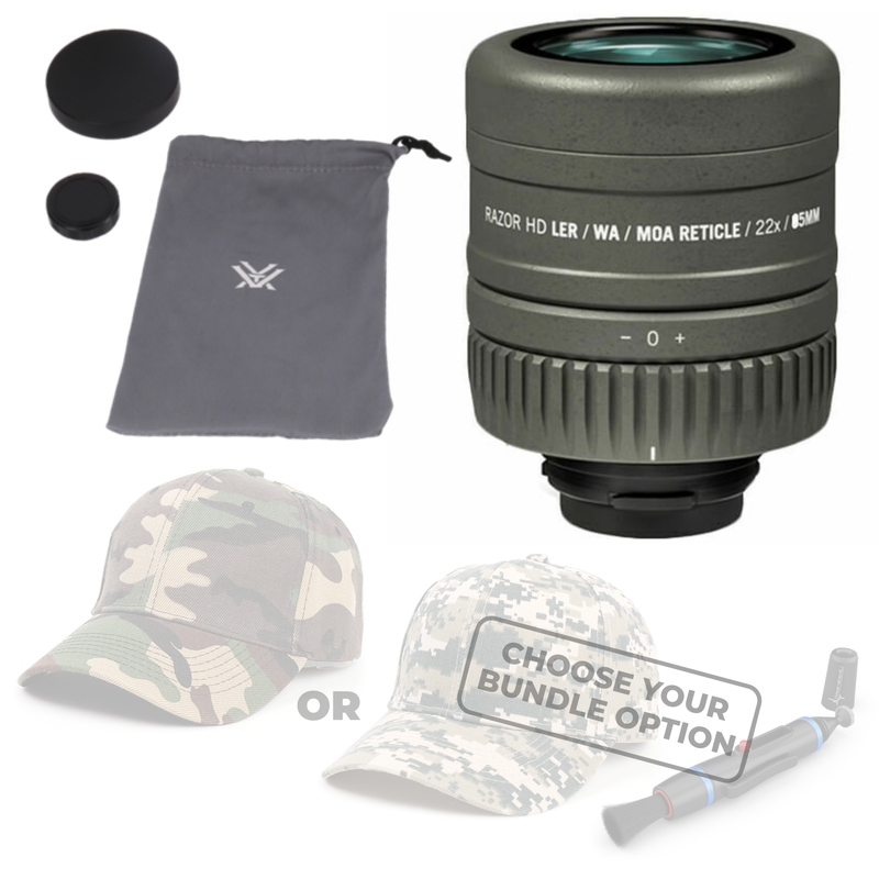 Vortex Optics Razor HD Reticle Eyepiece Ranging MOA with Free Hat and Lens Cleaning Pen Bundle