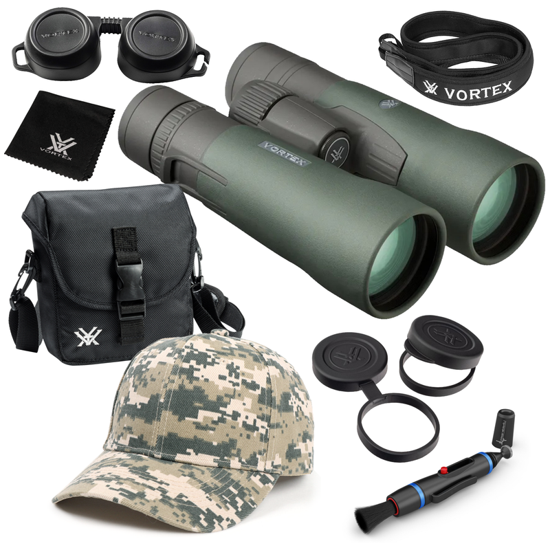 Vortex Optics Razor HD 12x50 Roof Prism Binocular RZB-2104 with Free Hat and Wearable4U Bundle