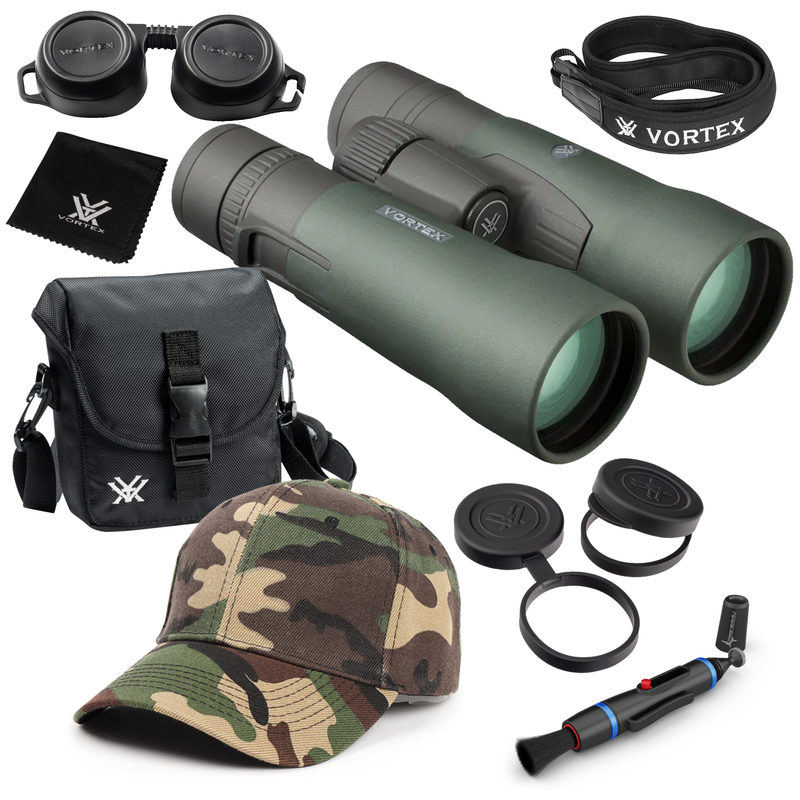 Vortex Optics Razor HD 12x50 Roof Prism Binocular RZB-2104 with Free Hat and Wearable4U Bundle