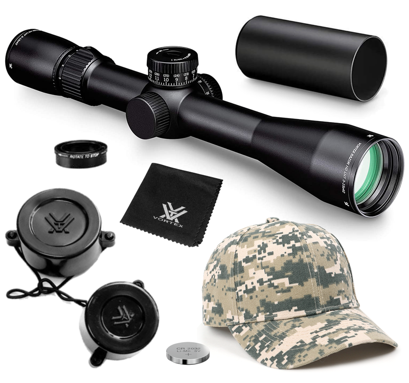 Vortex Optics Razor HD LHT 3-15x42 SFP HSR-5i (MOA) Reticle 30 mm Tube Riflescope with Mount and Hat Bundle