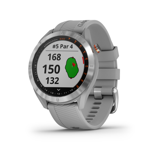 Garmin Approach S40 GPS Golf Smartwatch (Stainless Steel with Powder Gray Band)