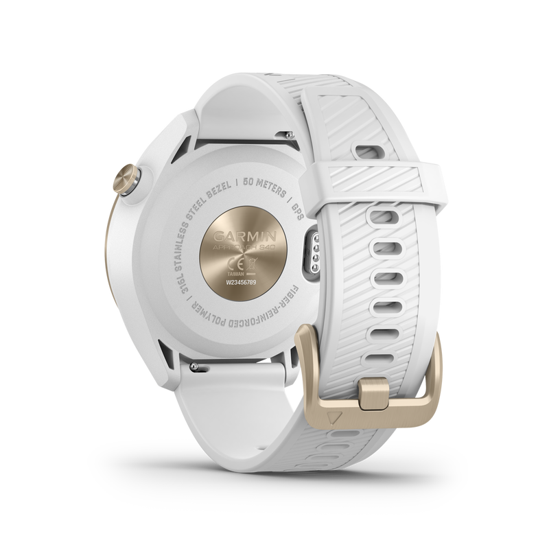 Garmin Approach S40 GPS Golf Smartwatch (Light Gold with White Band)