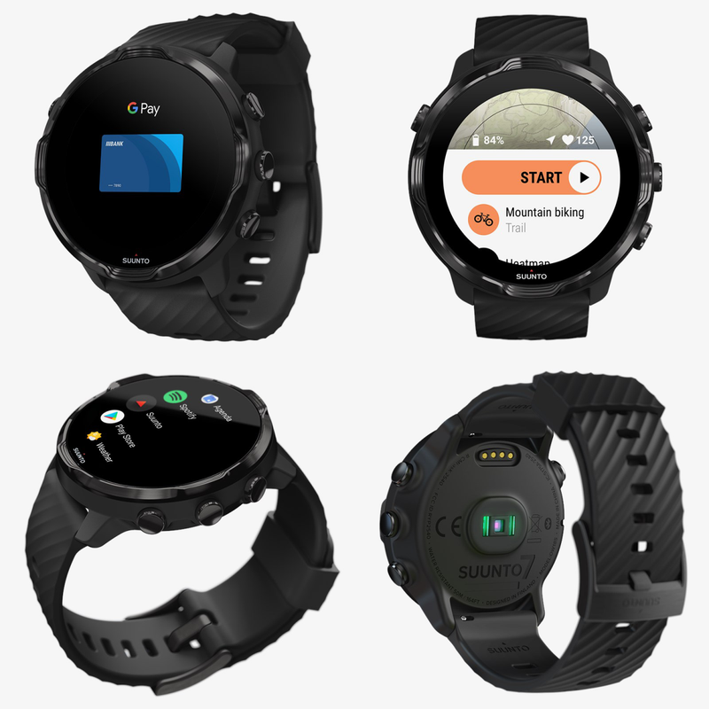 Suunto 7 GPS Sports Smart Watch with Wearable4U 3x Wristband Strap Bundle