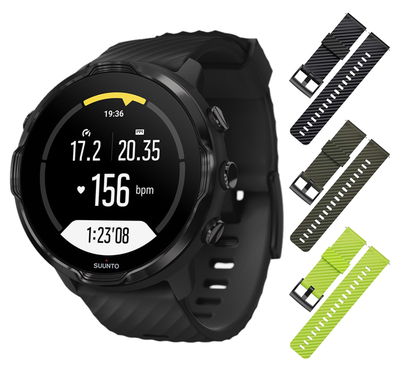 Suunto 7 GPS Sports Smart Watch with Wearable4U 3x Wristband Strap Bundle