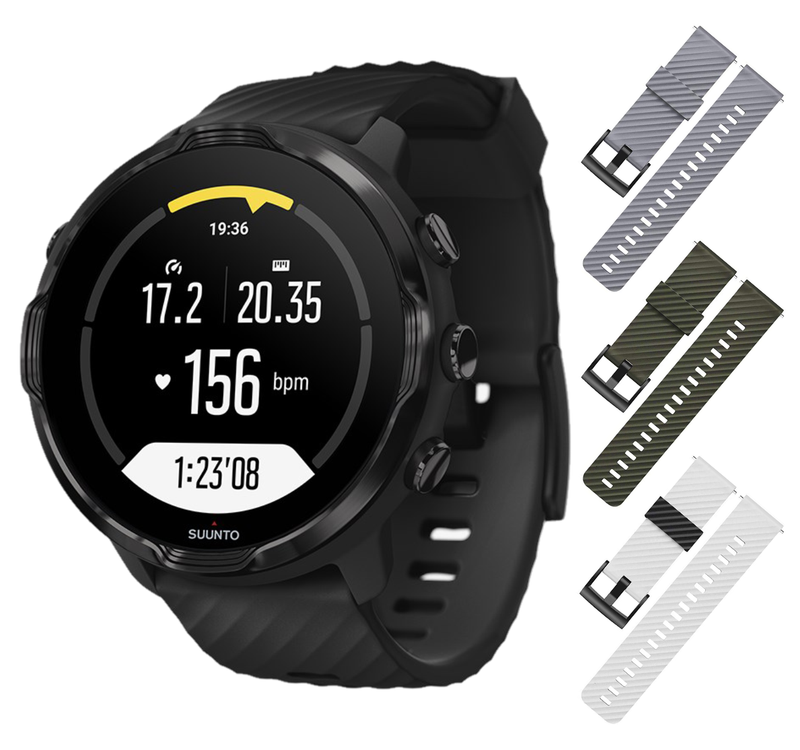 Suunto 7 GPS Sports Smart Watch with Wearable4U 3x Wristband Strap Bundle