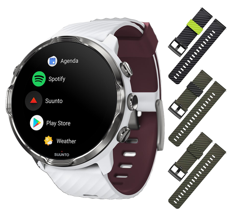 Suunto 7 GPS Sports Smart Watch with Wearable4U 3x Wristband Strap Bundle